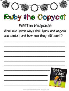 Image result for Ruby the Copycat Worksheet