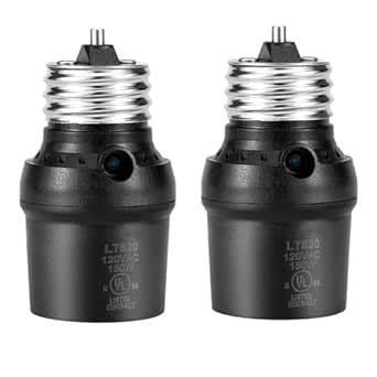Light Sensor Socket, Dusk to Dawn Sensor Socket, E26 E27 Light Bulb ...