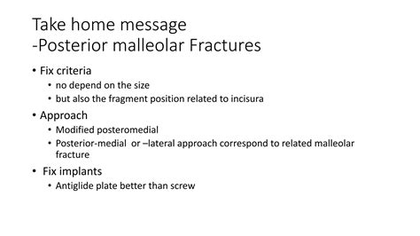 Ankle fracture: posterior malleolar fractures | PPTX