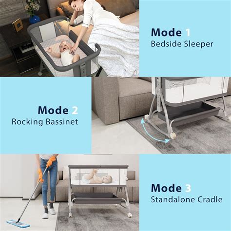 Luvkixen Baby Bassinet Bedside Sleeper, 3 in 1 Rocking India | Ubuy