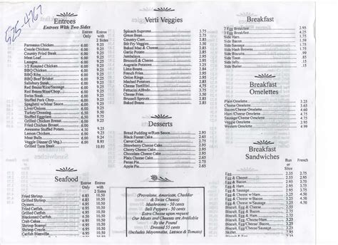 Carta del restaurante Verti Marte, Nueva Orleans