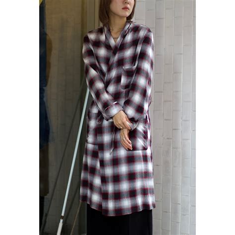 【OTSU TOKYO】1960s towncraft ombre check rayon gown -4003- | cv