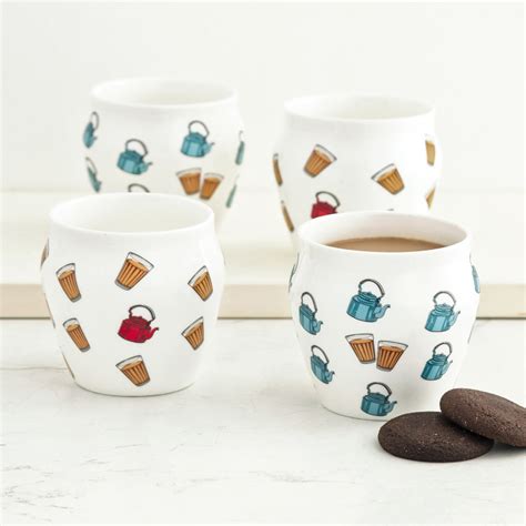Buy Carson Printed Kullhads - Set of 4 from Home Centre at just INR 349.0
