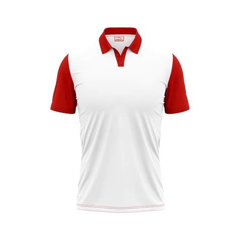 Plain Polo neck White Red Tshirt – Next Print
