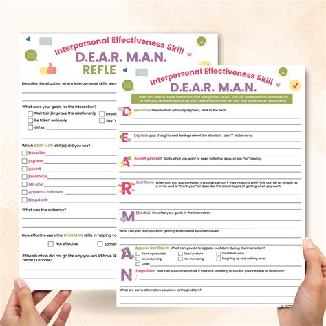 DBT DEAR MAN Worksheet | Interpersonal effectiveness, Interpersonal ...