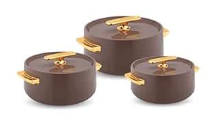 Buy WARMEO Pearl Round Shape Inner Steel Casserole| BPA Free|Advanced P ...