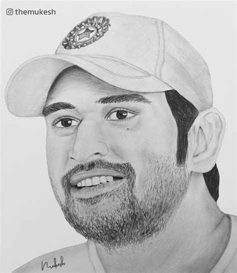MS Dhoni Sketch | Sketches, Sketch book, Ms dhoni photos