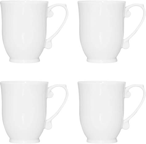 QOUTIQUE Bone China Coffee Mugs - 20 Ounce - Set of 4, Cups for Latte ...