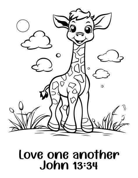 Bible Verse Coloring Pages for Kid Christian Safari Animal Coloring ...