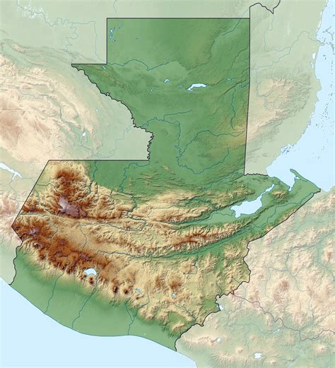 Large relief map of Guatemala | Guatemala | North America | Mapsland ...
