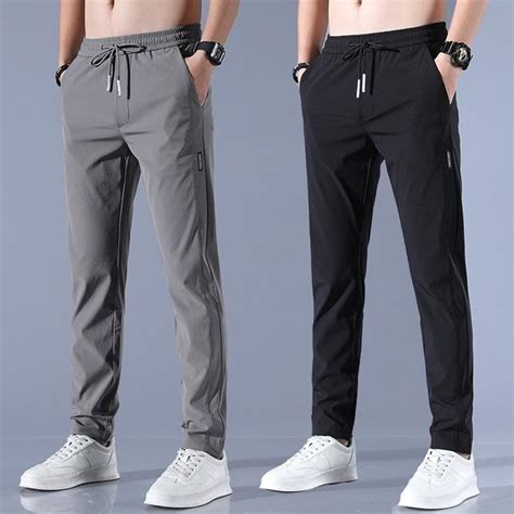 SwiFit™ Elastic Men's Track Pants Tracksuits Of Men Lycra Black Pants ...