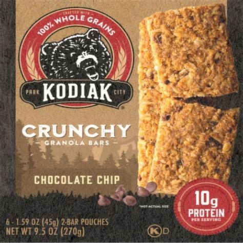 Kodiak Cakes Chocolate Chip Crunchy Granola Bars 6 ct 1.59 oz Pack of 3 ...