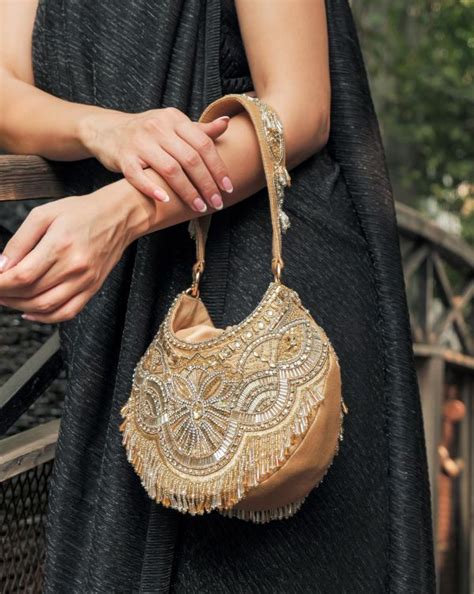 Bold in Gold Potli - Embroidered Handle for Chic Style – Fizzy Goblet