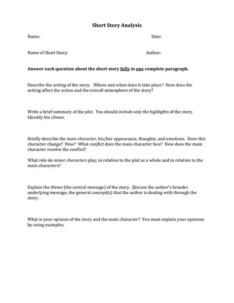 Image result for Short Story Analysis