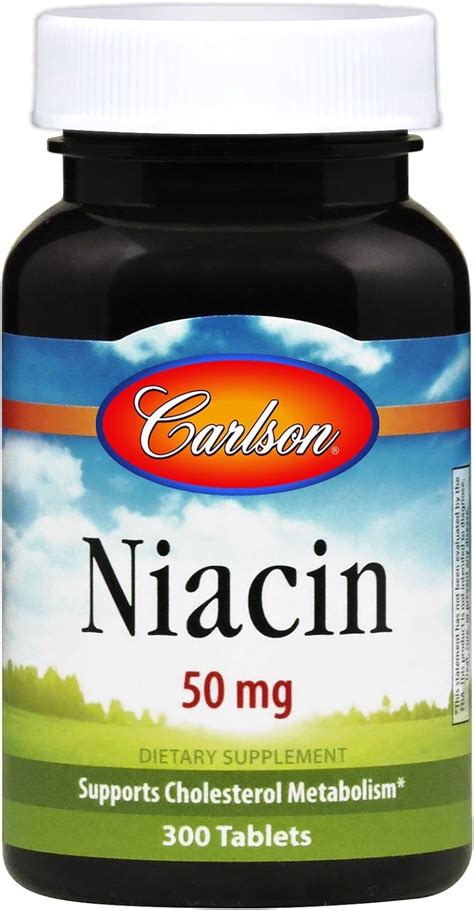 Buy Carlson - Niacin, 50 mg, Supports Cholesterol Metabolism, Energy ...
