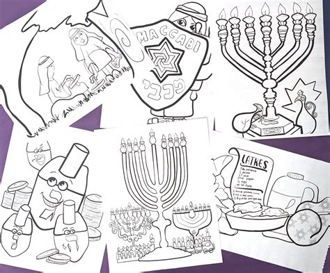 Chanukah Coloring Pages Duo | Hanukkah Traditions AND Story Coloring Pages for Kids | Printable ...