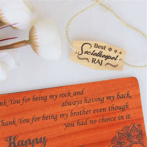 Best Secretkeeper Personalized Wooden Rakhi | Rakhi Cards Online ...