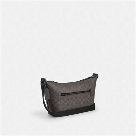 Coach Small Finn Crossbody Bag With Pouch In Signature Canvas Gunmetal ...
