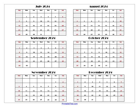August to December 2024 Calendar Printable | Calendar 2024 | Printable ...