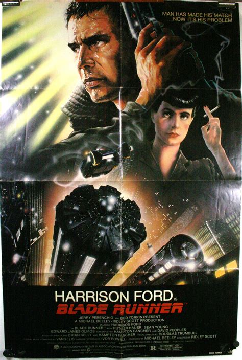 BLADE RUNNER, Harrison Ford Original Movie Poster - Original Vintage ...