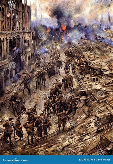 World War I Ca 1915. Fictional Battle Depiction. Generative AI Stock ...