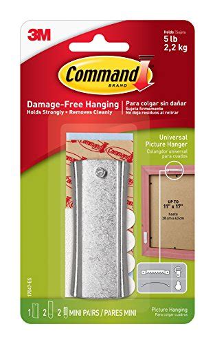 Command Jumbo Universal Picture Hanger w/Frame Stabilizer Strips, 1-Hanger, Hangs 8-Pounds 17048 ...