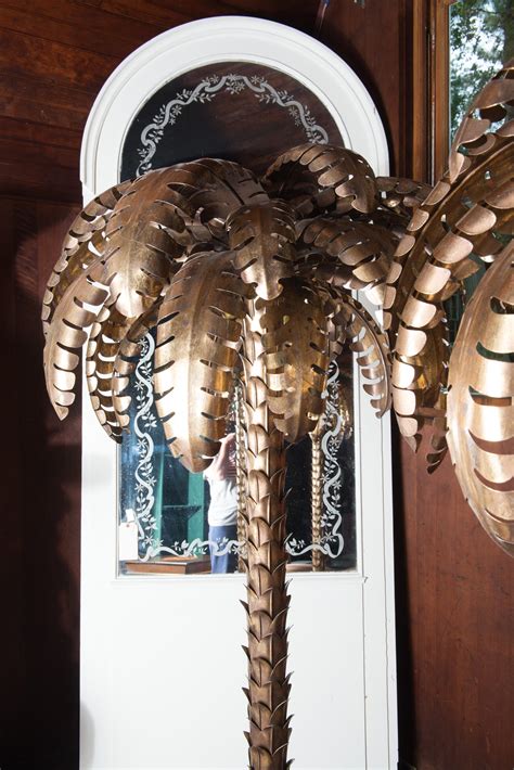 Pair of Maison Jansen Brass Palm Tree Floor Lamps, in the style For ...