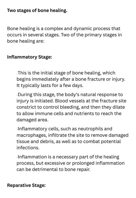 SOLUTION: Two stages of bone healing - Studypool