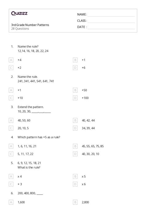 Image result for Numeric Patterns Grade 5
