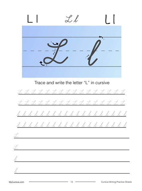 How to Write Cursive L [Worksheet and Tutorial]