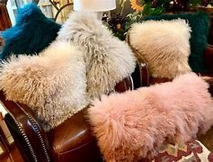 Image result for Mongolian Sheep Fur Pillows