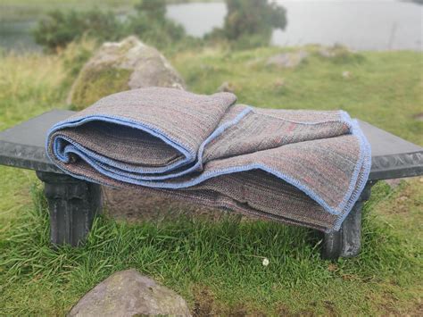 King / Queen Size Wool Blanket - Multicolour Stripes- 90″ x 100″ (228 x ...