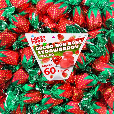 Amazon.com : Arcor Strawberry Filled Bon Bons Candy - 5 Pounds Approx ...