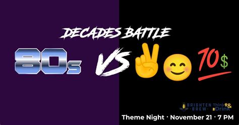 Think & Drink Trivia: Decades Battle 80s v 2010s, 1374 S Cleveland ...