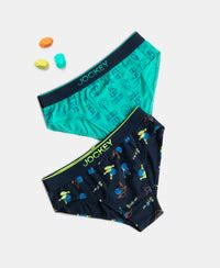Buy Super Combed Cotton Elastane Stretch Printed Brief with Ultrasoft ...