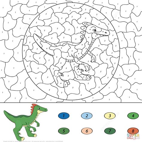 Guanlong Color by Number | Free Printable Coloring Pages