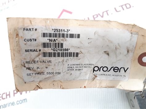 Gilmore 25311-3 relief valve – Aeliya Marine Tech