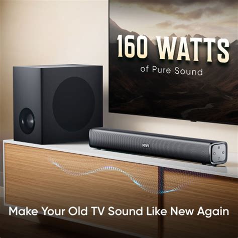 Buy Mivi Fort H160 Soundbar, 160 Watts, 2.1 Channel, Multi-Input and EQ ...