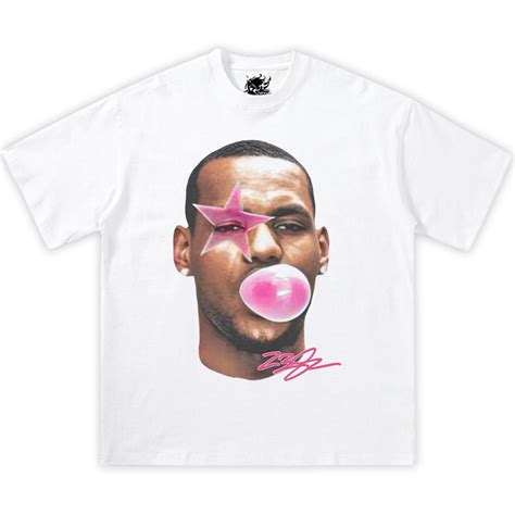 Lebron James Bubble Gum Pink Pop Boxy Cotton Tee... - Depop