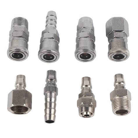 Yuecoom Air Compressor Hose Connector, 8PCS BSP 1/2" Pneumatic Quick ...