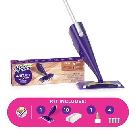 Swiffer WetJet Wood Floor Mopping, Cleaning Starter Kit, Purpose 1 Mop ...