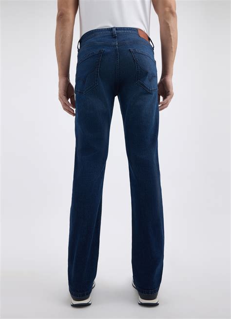 Men Dark Blue Straight Fit Mid Rise Jeans | Pepe Jeans India