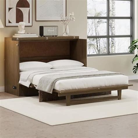 Virubi Queen Murphy Bed with Storage Drawers and Charging India | Ubuy
