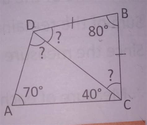 12. Find the missing angles of the quadrilateral ACBD in the given ...
