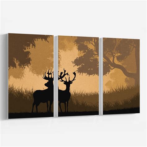 Buy Wild animals in wood Set of Three Paintings Online at Best Price ...