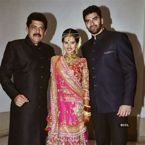 Dolly Bindra arrives with a guest for the wedding reception of Nikitin ...
