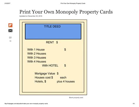 Monopoly Property Card Template - KAESG BLOG