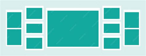 Photo collage gallery layout design with multiple frames on light ...
