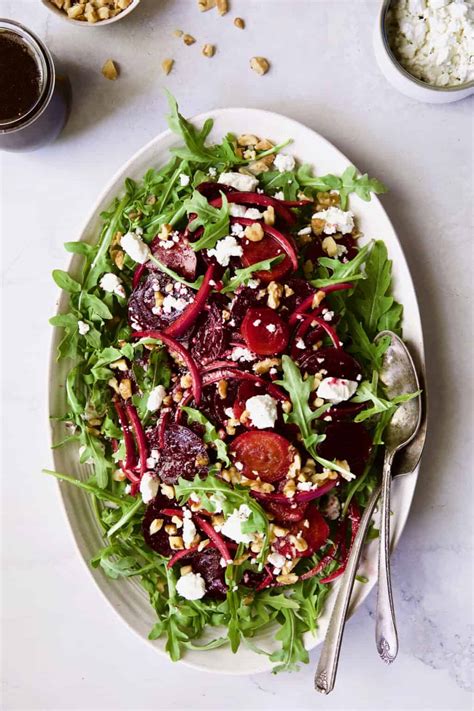 Roasted Beet, Walnut, Goat Cheese and Honey Balsamic Salad