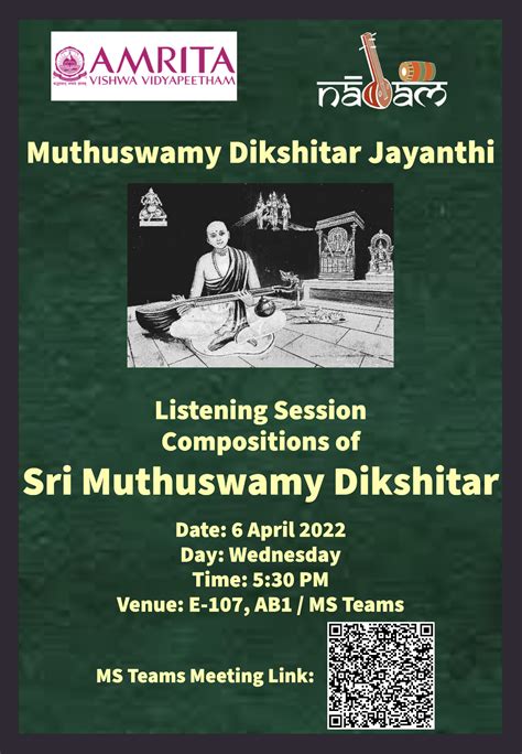 Muthuswami Dikshitar Jayanti Celebrations 2022 | Intranet Amrita Vishwa ...